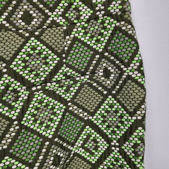 Akris Punto Pants sz 10 Madison Print Jacquard Crop In Agave geometric NWT - Picture 5 of 10